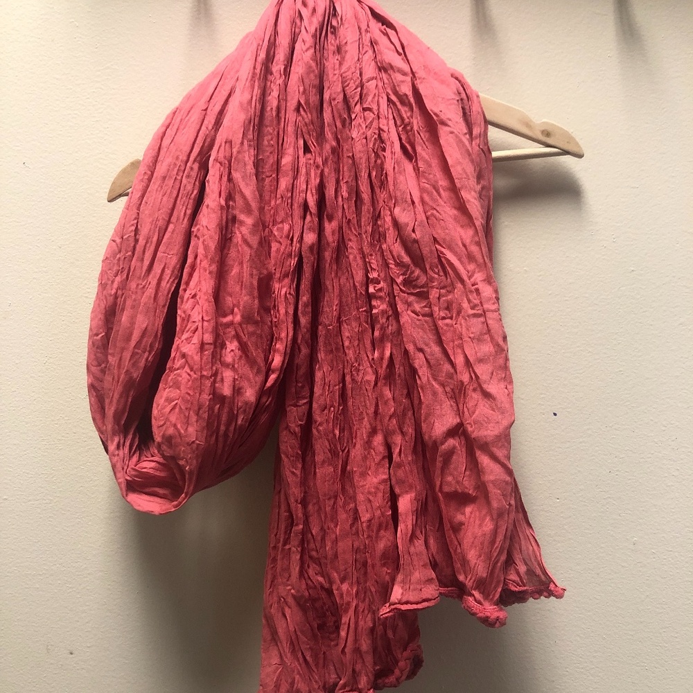 Coral pink cotton scarf